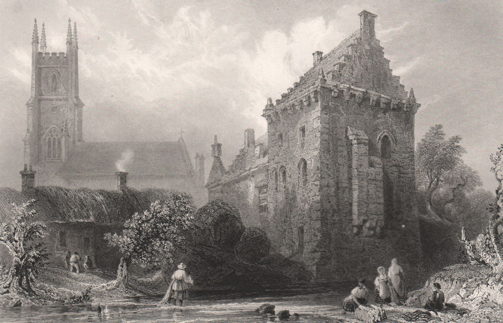 Mauchline, East Ayrshire. Scotland. BARTLETT c1840 old antique print picture